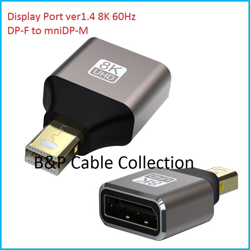 Адаптер «B&P» Display Port ver1.4 8K 60Hz DP-F to miniDP-M