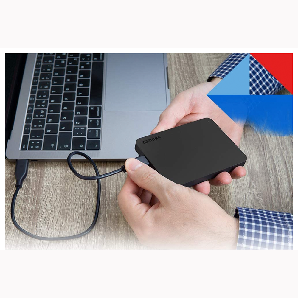 Внешний жесткий диск Toshiba Canvio Basics, 2 ТБ, USB 3.2 Gen1 (HDTB520EK3AA) черный — фото 1