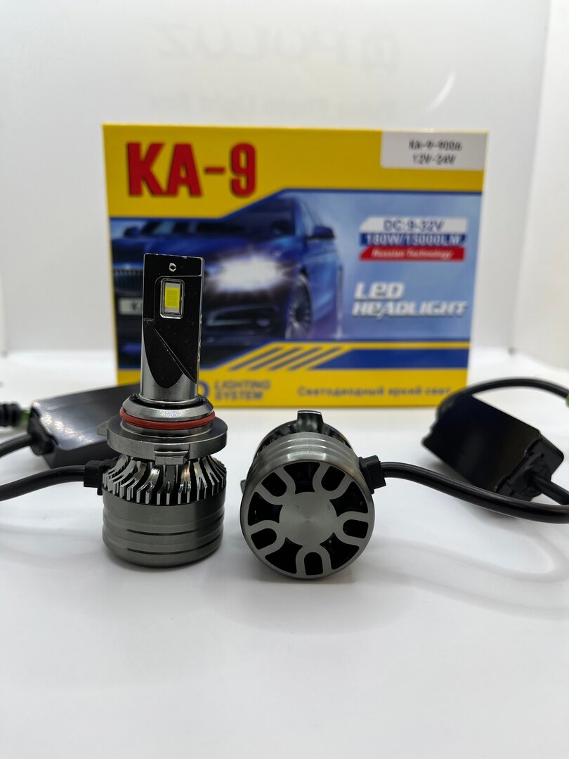 Светодиодные led лампы KA9 HB4-(9006) 180W 15000LM с СТГ/с канбусом(обманкой)/с активным охлаждением 12/24V