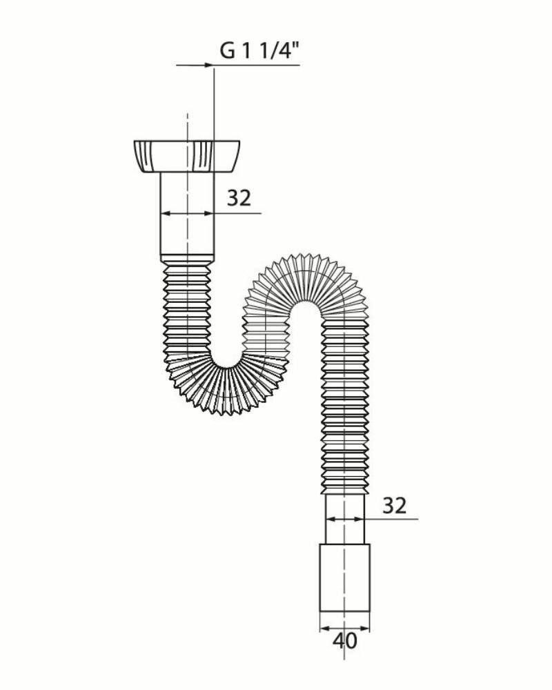 Труба гофрированная 11/4 х 32/40 мм длина 800 мм — фото 1