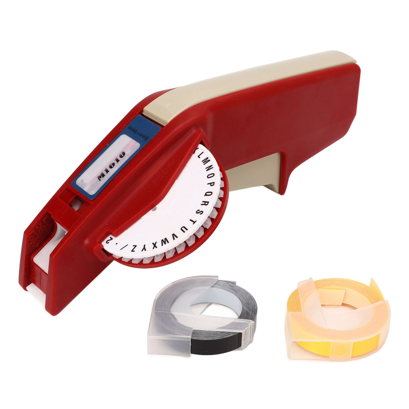 Embossing Label Maker Clear Number Letter One Hand Operation Durable ABS Making Embosser for DIY Black