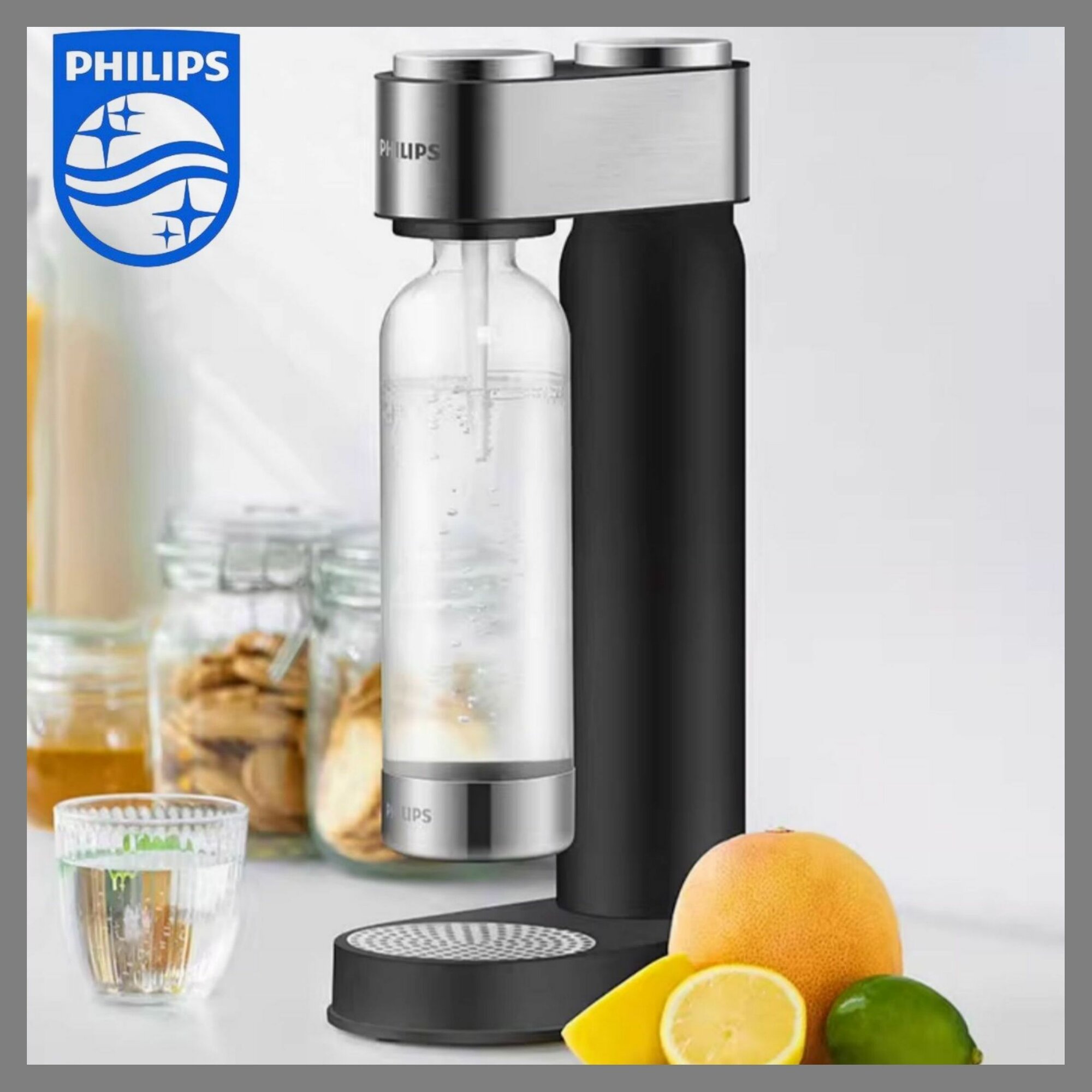 Сифон , для газирования воды, черный, нержавеющая сталь/пластик