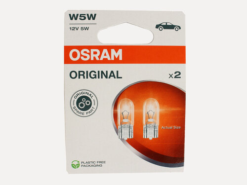 Изображение товара Лампа 12Vx5W OSRAM бесцокольная 2 штуки блистер комплект