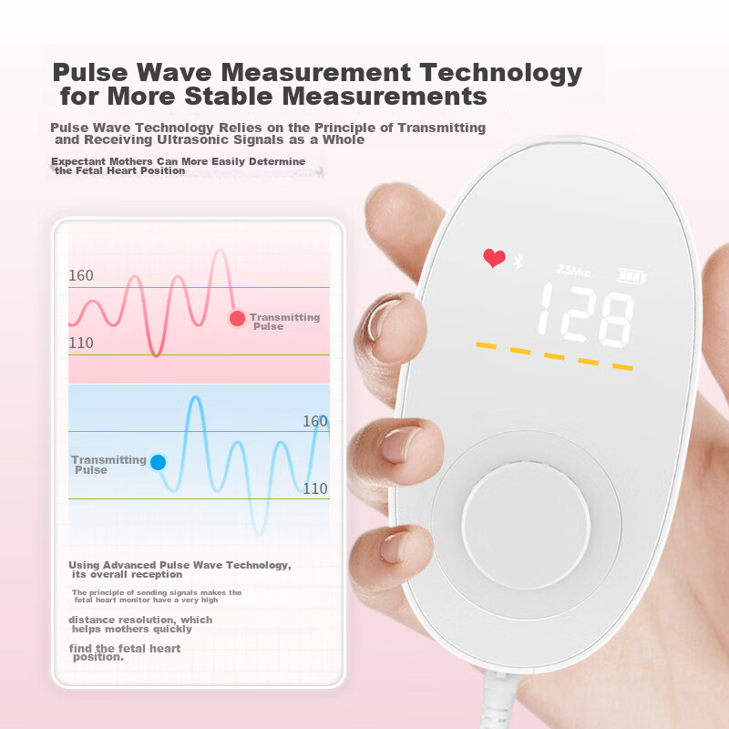 Изображение Bangli Jian Doppler Fetal Heart Monitor, Medical Fetal Heart Monitor, Home-Use High-Sensitivity Probe for Pregnant Women, U7-01