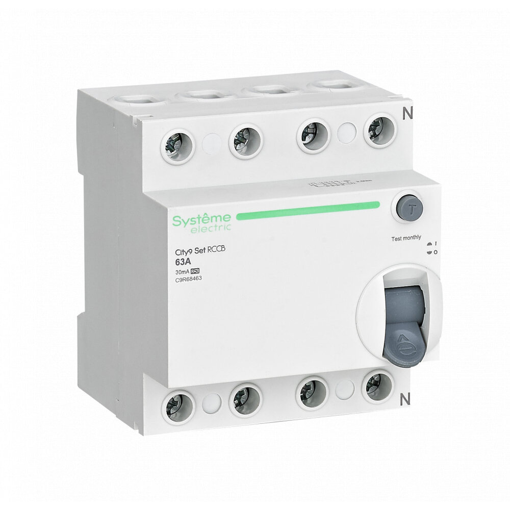 Systeme Electric City9 Set УЗО (ВДТ) 63А 4P 30мА Тип-A 400В SE C9R68463