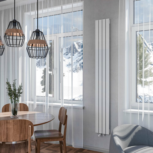 фото Вертикальный дизайн радиатор отопления warm design sirius, белый (4 секции, 2000х258мм)