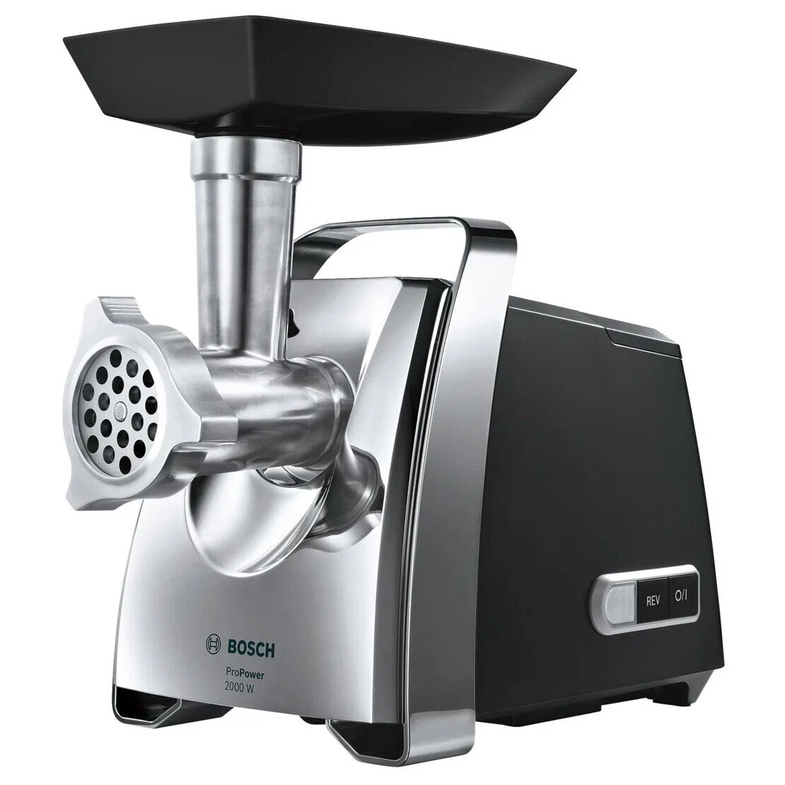 Мясорубка BOSCH MFW 67450 шнековая нержавеющая сталь пластик черно-серебристая