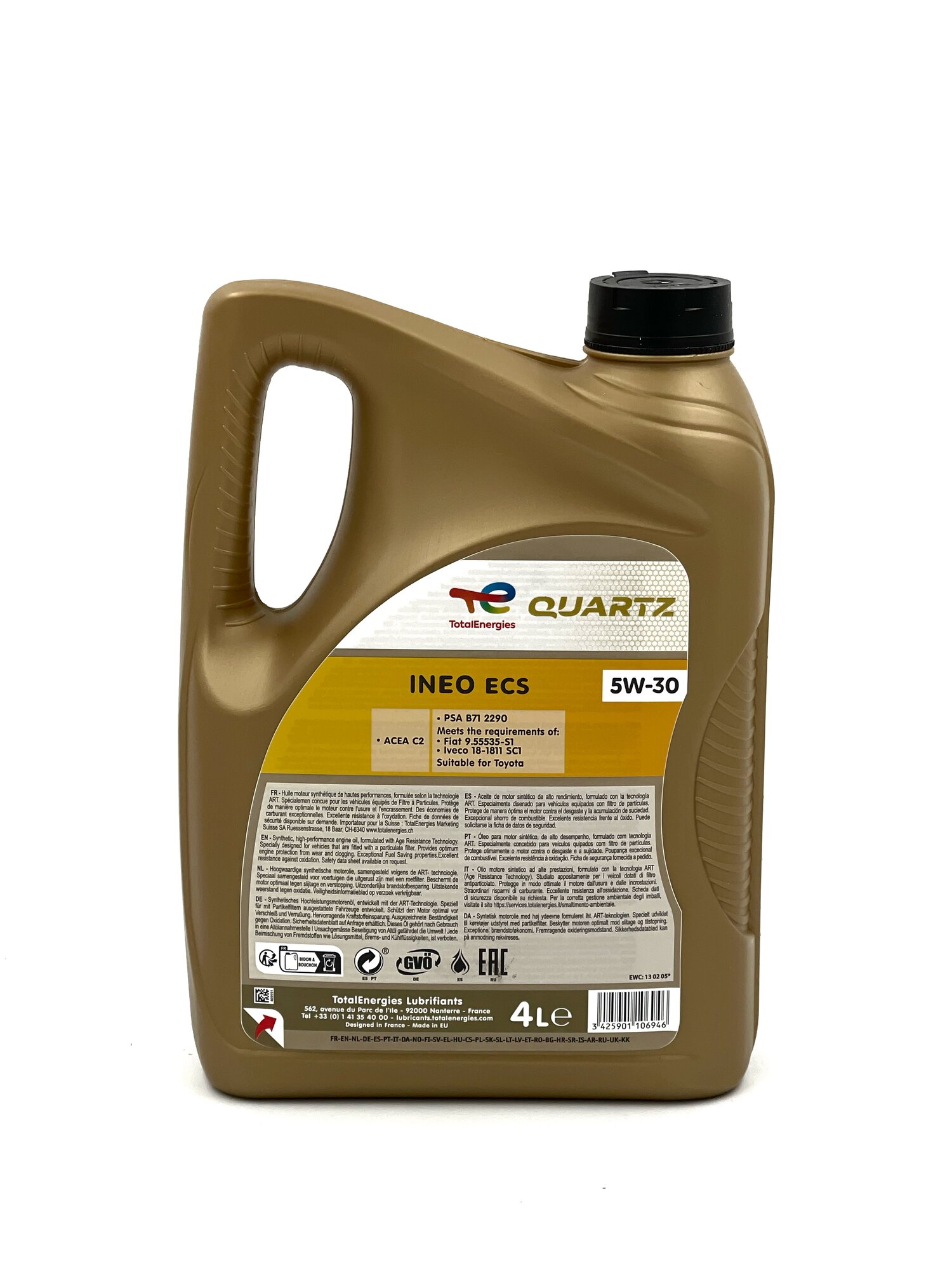 Масло моторное Total QUARTZ INEO ECS 5w-30, синтетическое 4 литра — фото 1