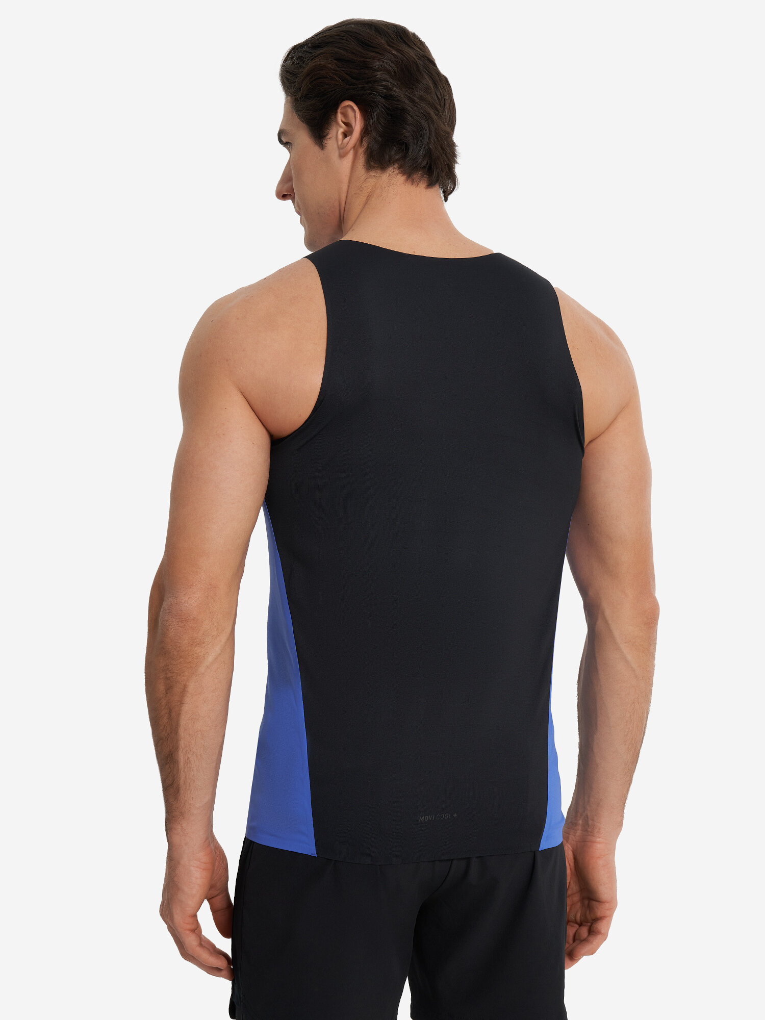 Майка спортивная Demix M D Running Tech Light Tank, 1 шт., размер 46, синий/черный — фото 1