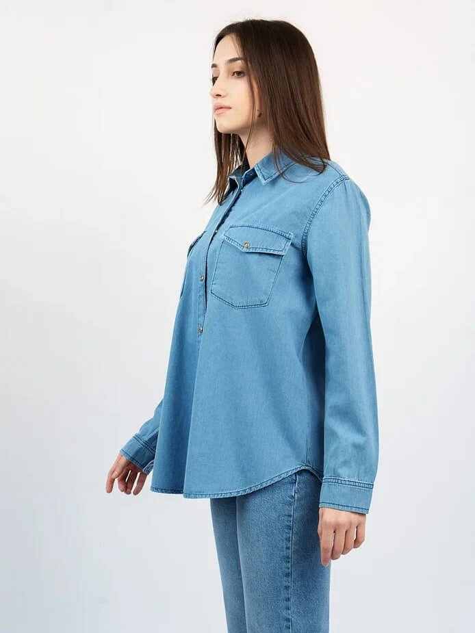 Рубашка , размер S, голубой — фото 1