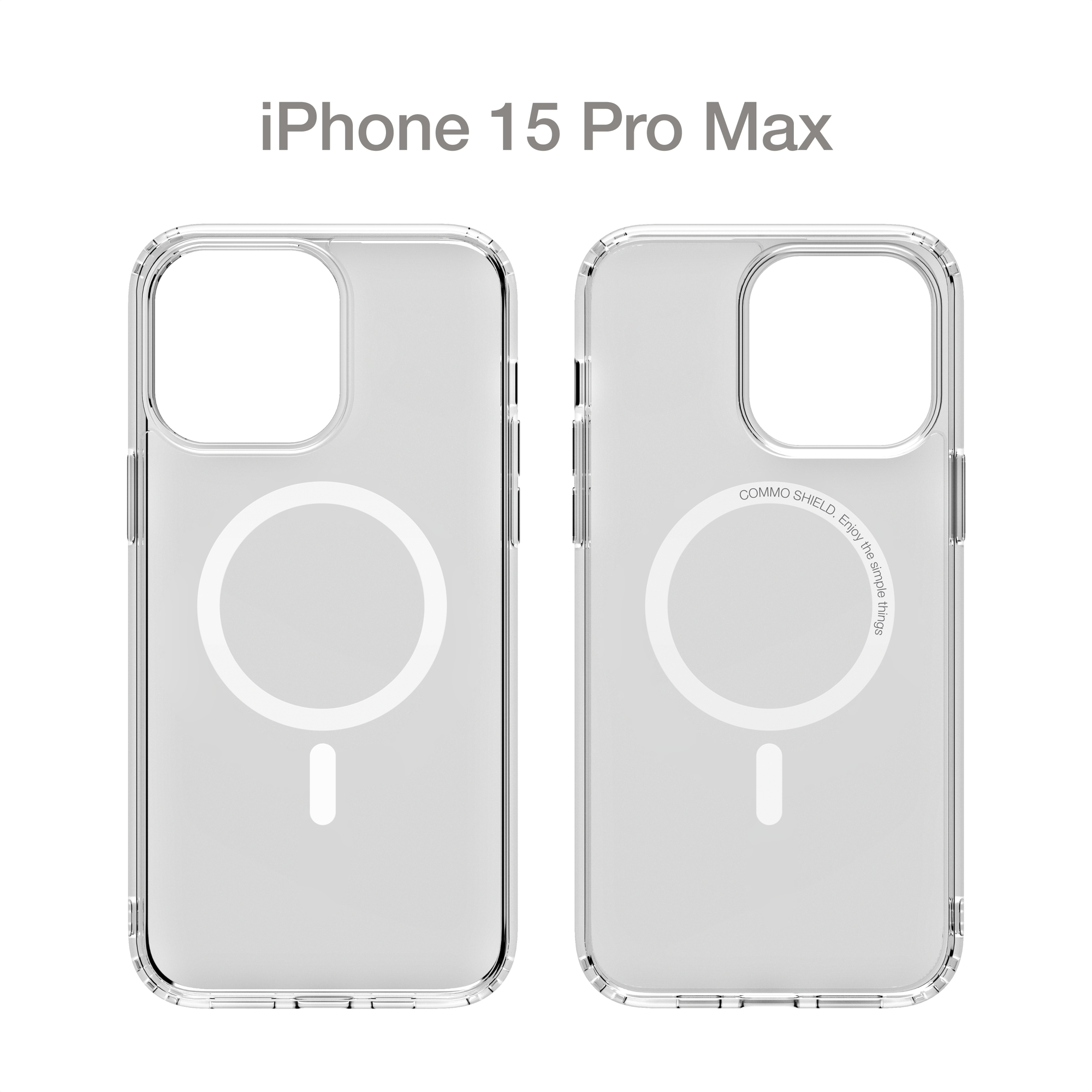 Защитный чехол COMMO Shield для Apple iPhone 15 Pro Max, с магнитным кольцом, прозрачный