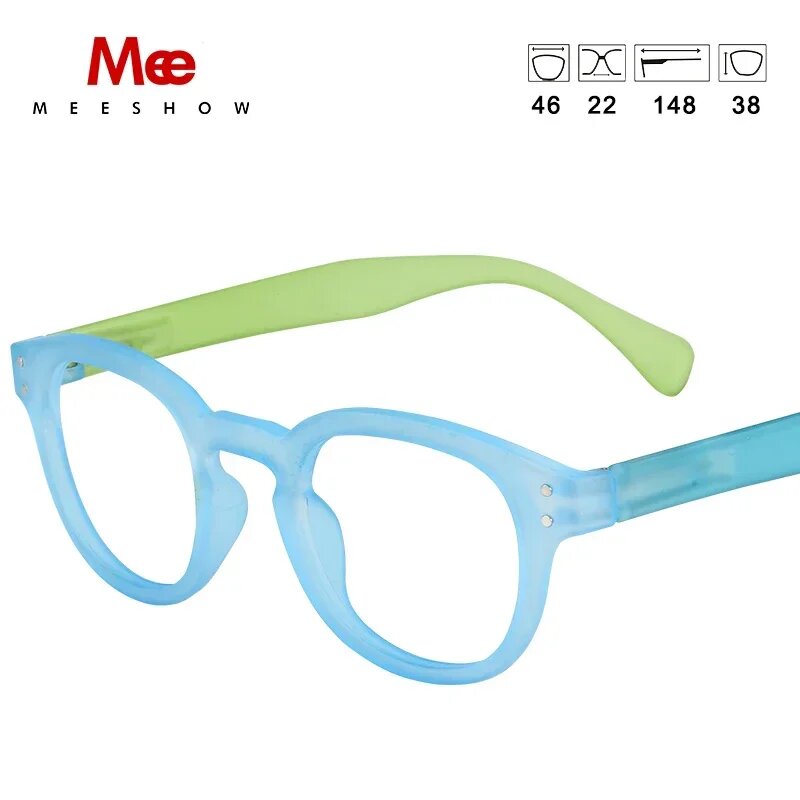 Meeshow круглые очки для чтения +175 Multi Blue-Anti, +100