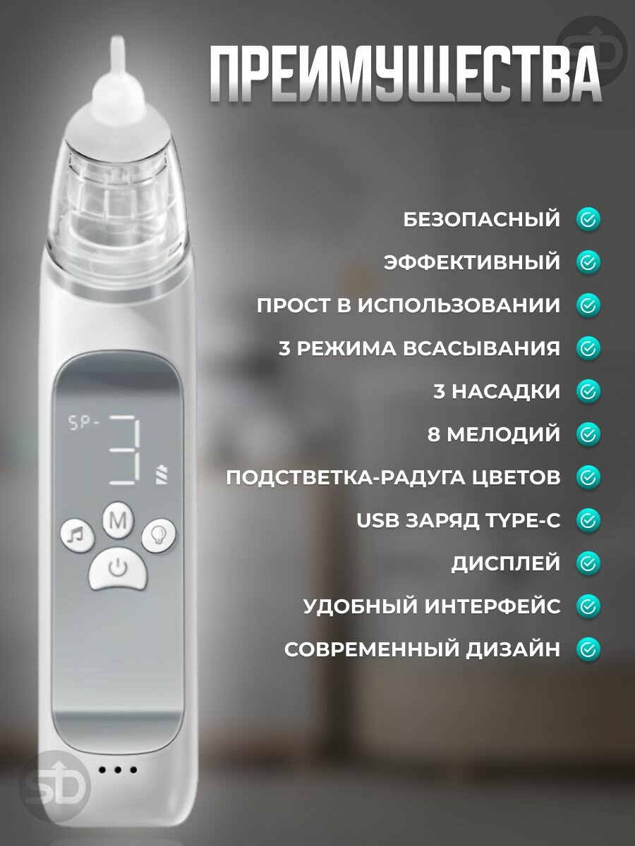 Картинки Аспиратор назальный детский , электронный соплеотсос для новорожденных и малышей