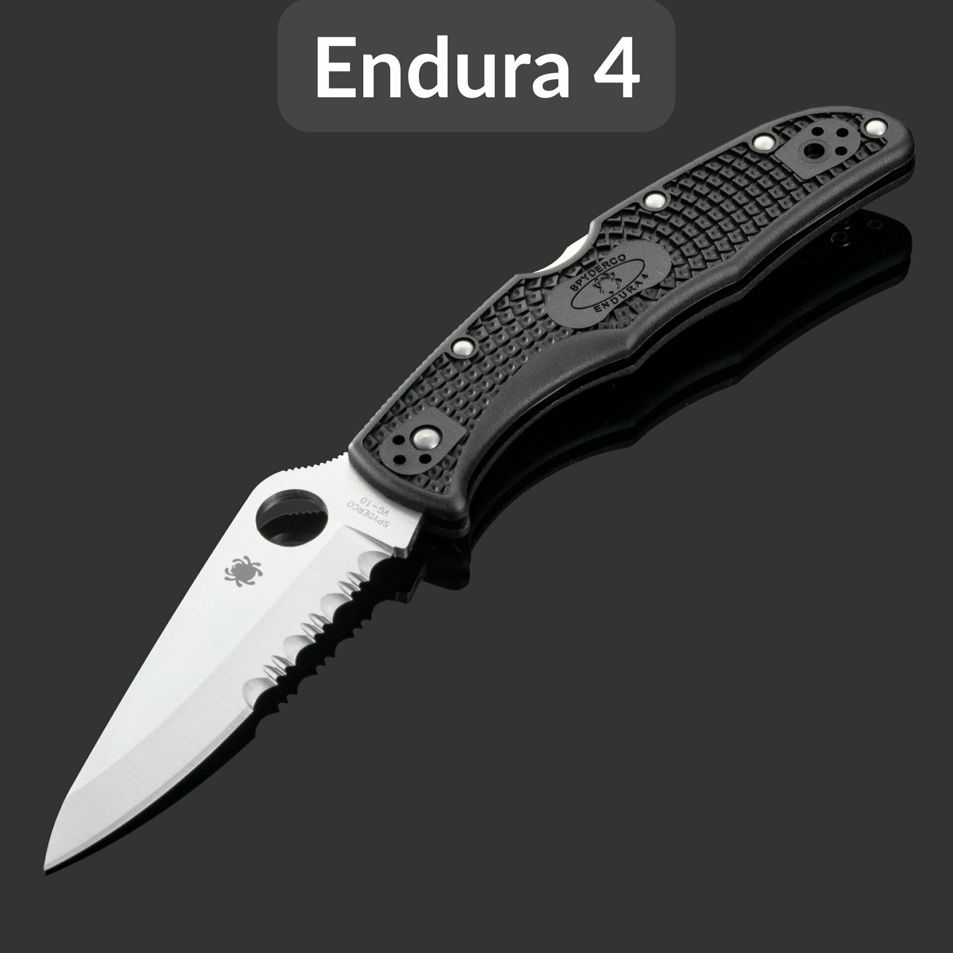 Складной нож Spyderco Endura 4 PS C10PSBK, сталь VG-10, рукоять Black FRN