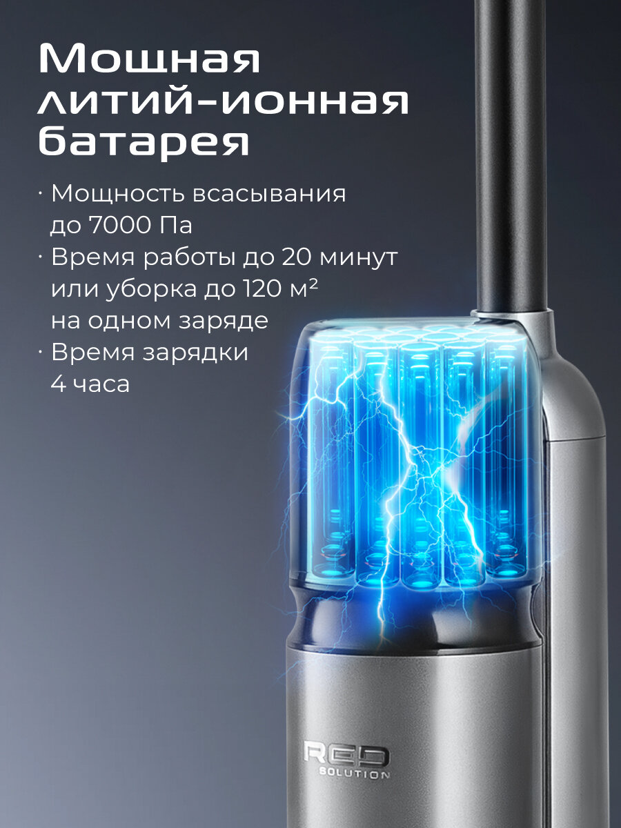 Пылесос RED SOLUTION W3450, 72Вт, аккумулятор, влажная и сухая уборка — фото 1