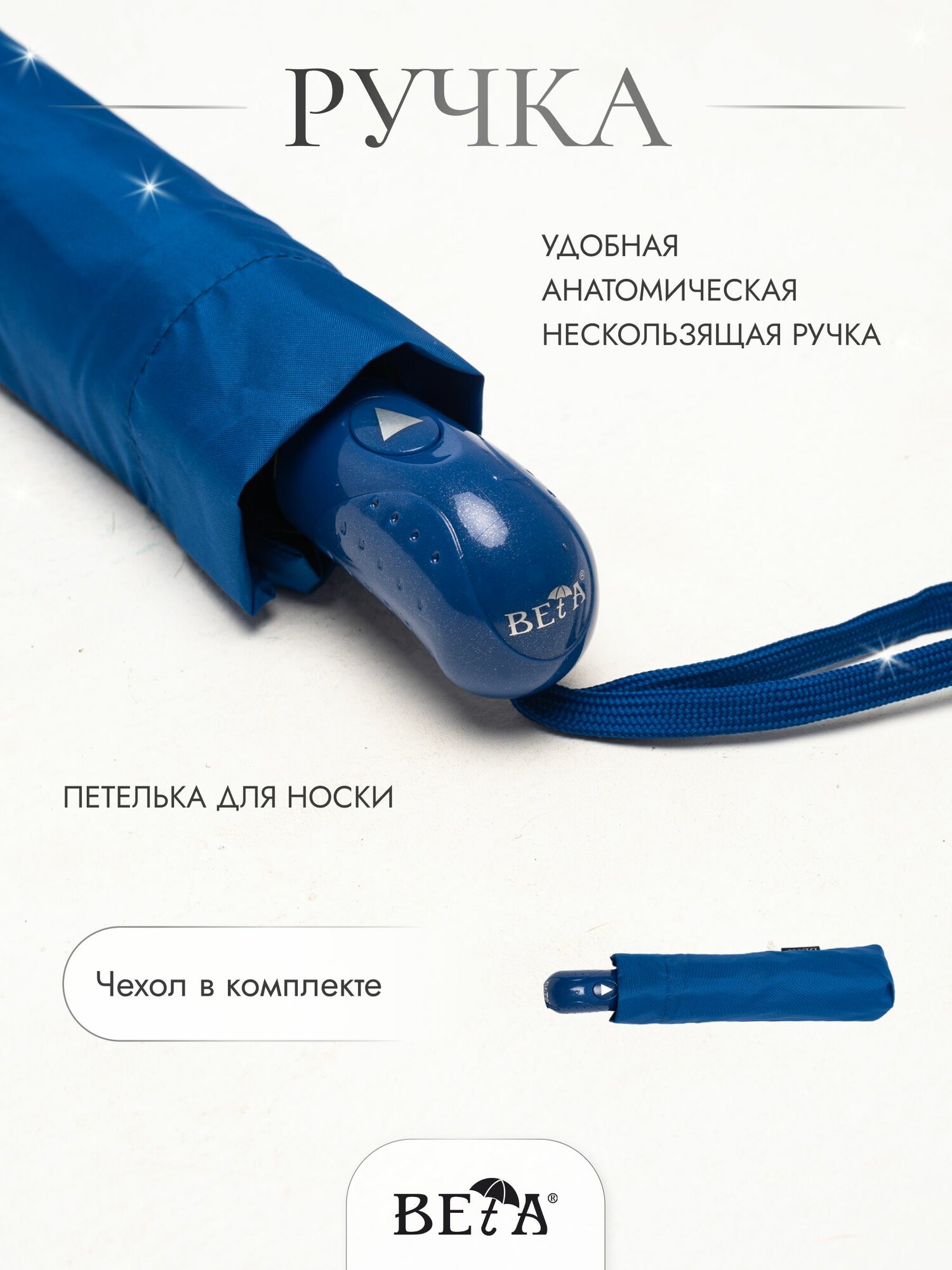 Мини-зонт GALAXY OF UMBRELLAS, синий — фото 1