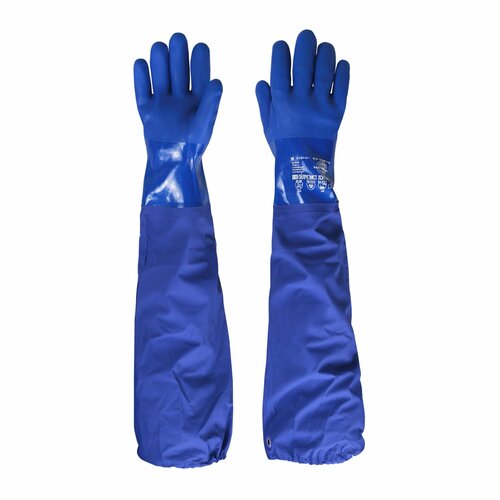 Перчатки Fisherman, с рукавом, ПВХ, влагозащита, размер M, синие