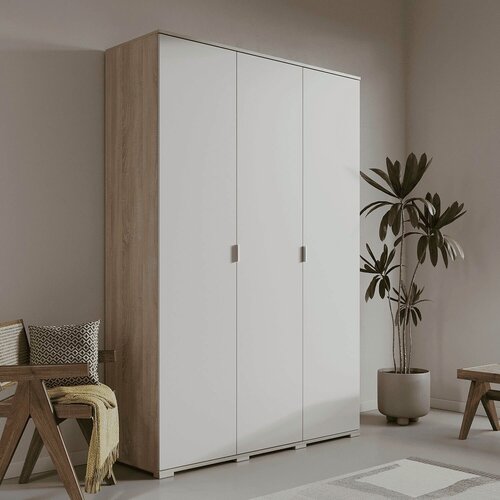 Изображение товара Распашной шкаф для одежды 130х45х250 Дуб Сонома / Белый, Соло 3.2