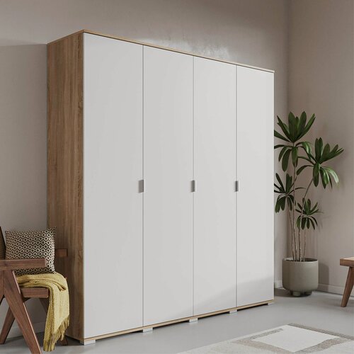 Изображение товара Распашной шкаф для одежды 235х45х200 Дуб Сонома / Белый, Соло 4.2