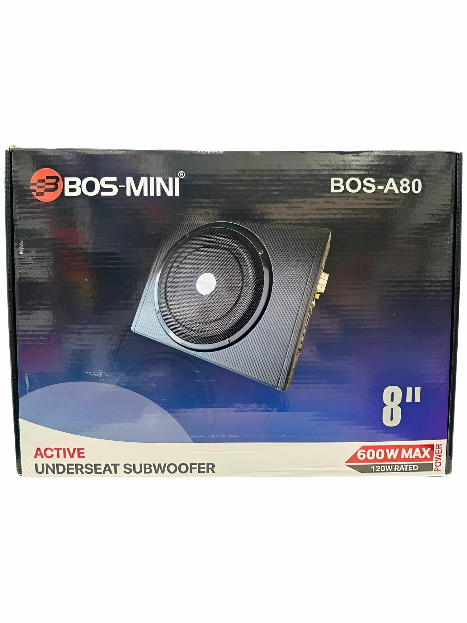 Активный Сабвуфер BOS-MINI A80, (8 дюйм). 600Вт, сабвуфер под сиденье — фото 1