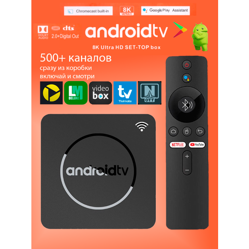 Телевизионная приставка Android Smart TV Wi-Fi 24-50 ГГц 4K Ultra HD 3250₽