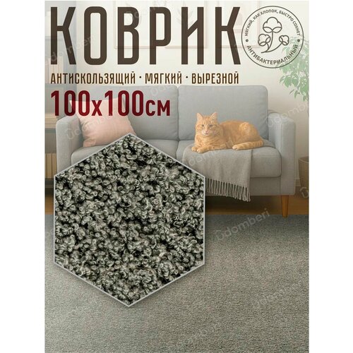 фото Ковер комнатный напольный с ворсом для зала 100х100 vdomberi