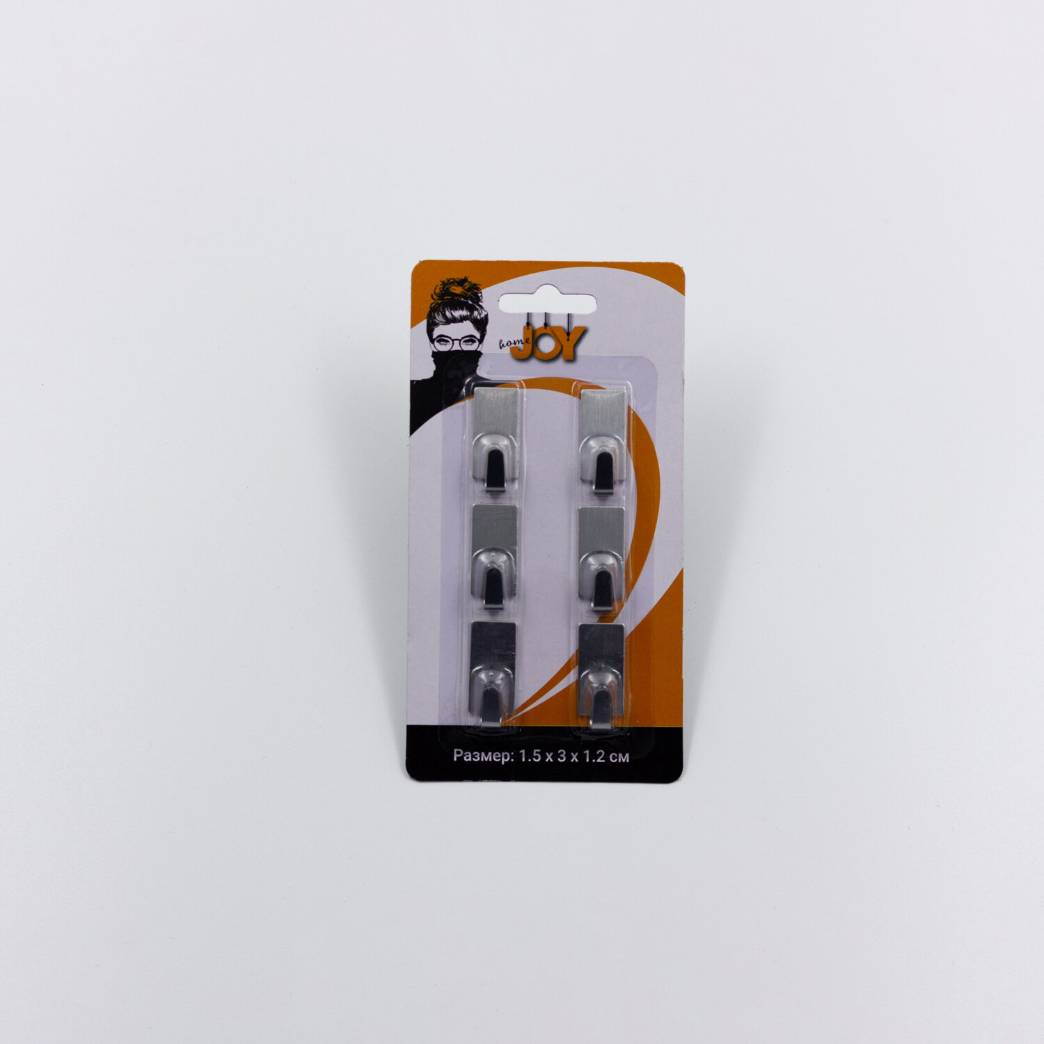 Крючки Joy Home самоклеящиеся нержавеющая сталь прямоугольник 6 шт 15 х 3 х 12 см нагрузка 05 кг