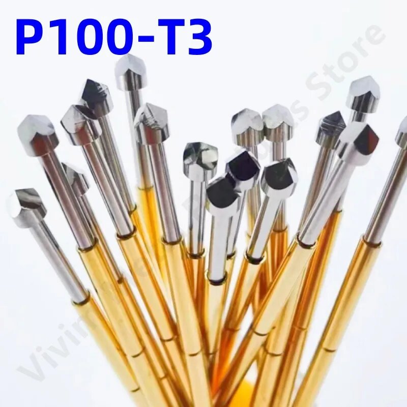 20/100 шт. P100-T3 Пружинный тестовый щуп Тестовый штифт Pogo Pin Никелированный штифт диаметром 136 мм 3335 мм P100-T Тестовая головка диаметром 18 мм Инструмент для печатной платы