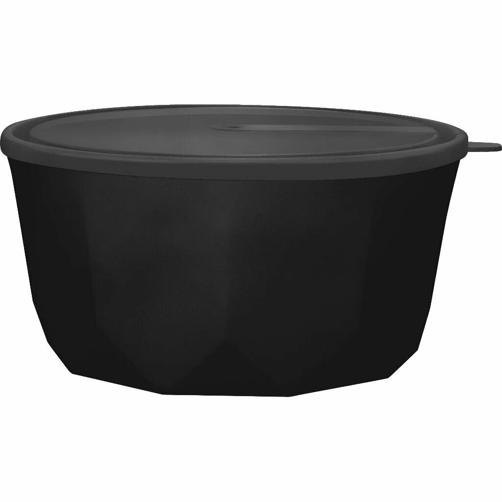 Салатник пластик  круглый  22 1х10 8 см  3 1 л  с крышкой  Black  Plast team  PT171410621
