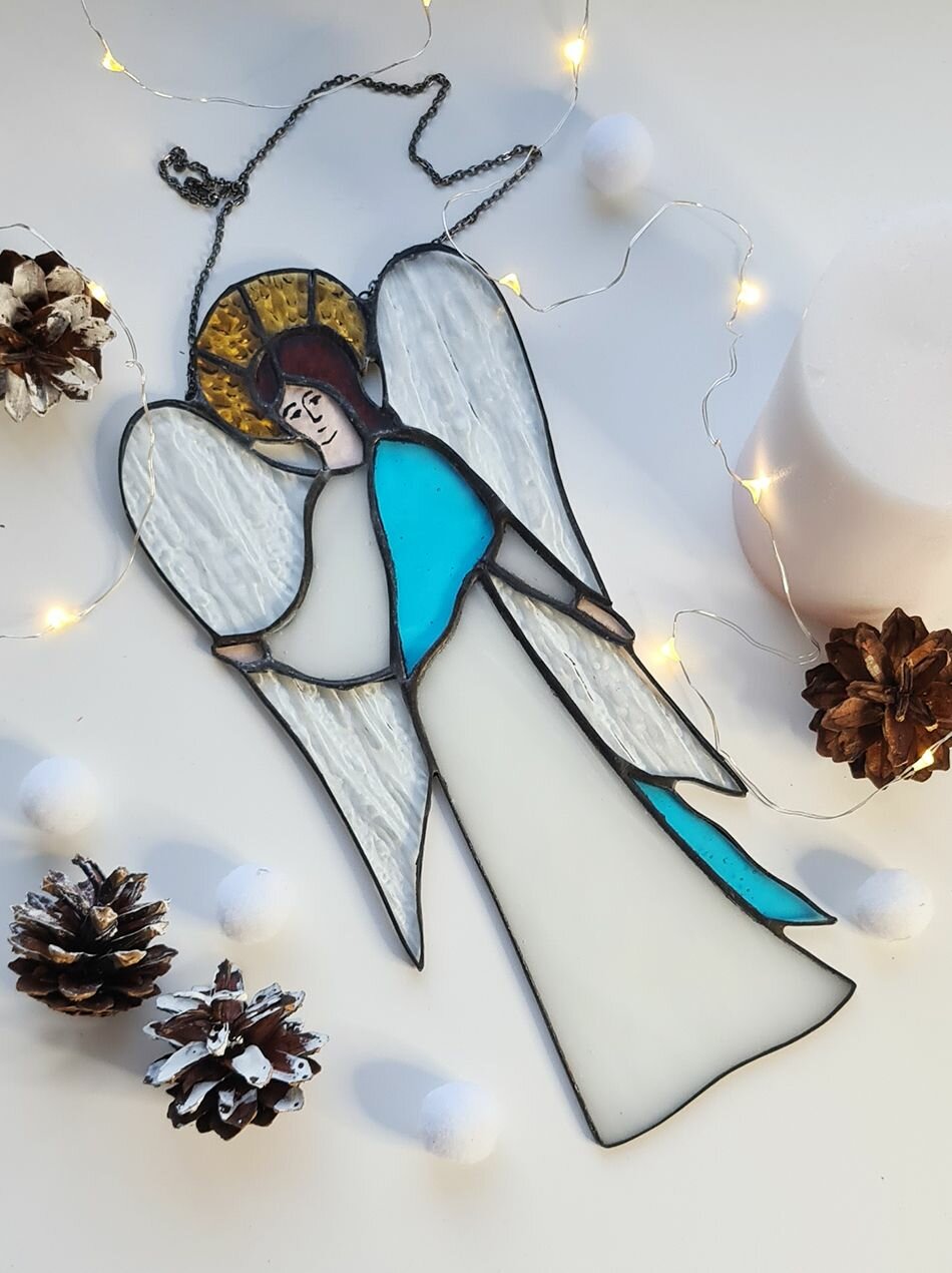 Витражная подвеска "Ангел" авторской работы — фото 1