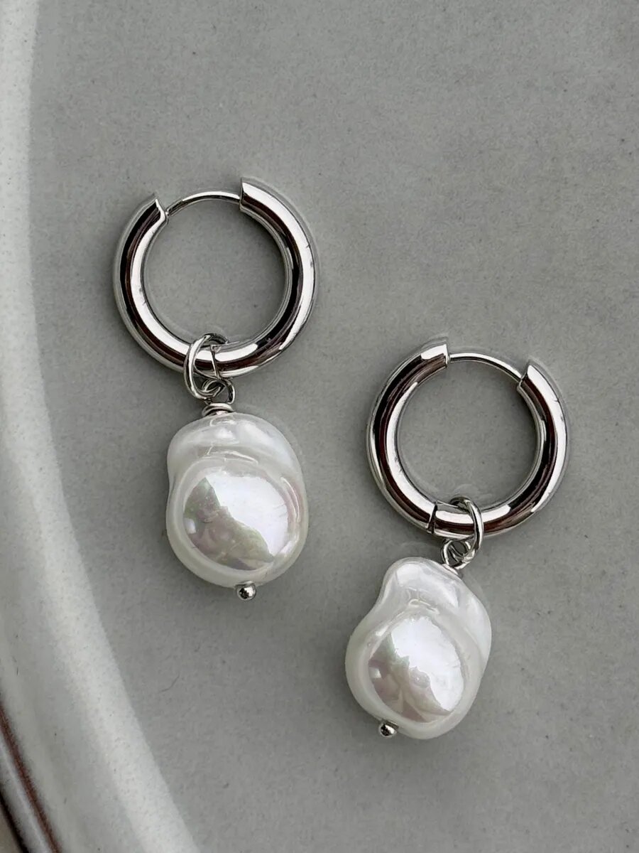 Серьги конго, жемчуг барочный