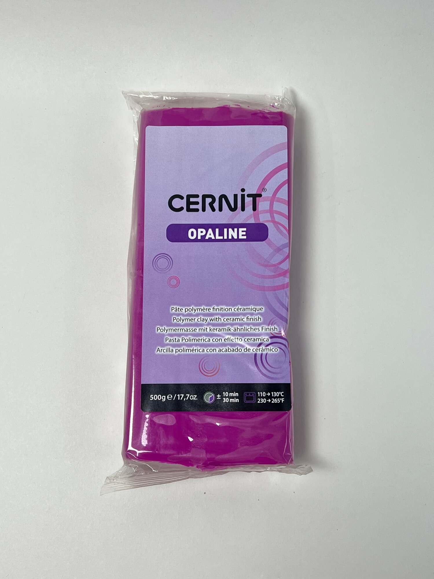Полимерная глина "CERNIT OPALINE" 500гр, запекаемая, для лепки и моделирования, маджента.