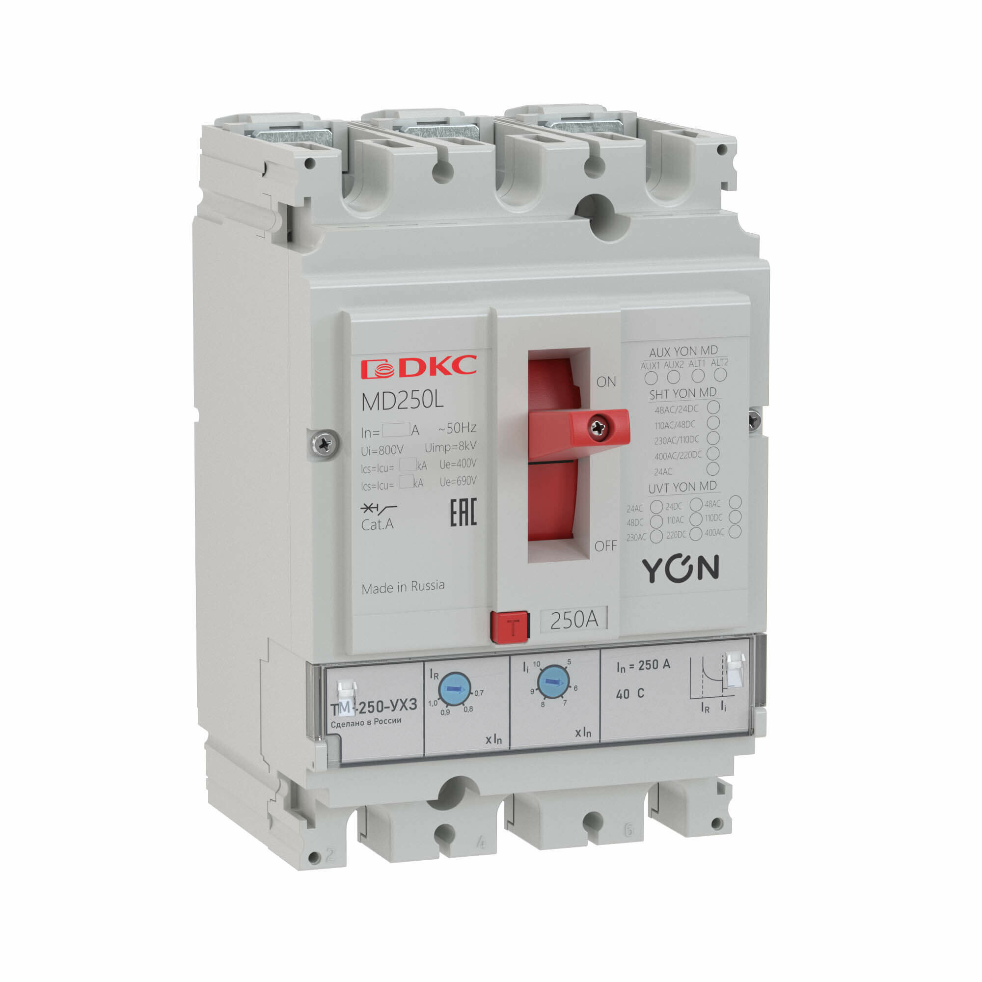 DKC YON pro Автоматический выключатель MD250N-TM250 3P 250А 40kA Ir 0.7…1xIn Ii 5…10xIn, MD250N-TM250
