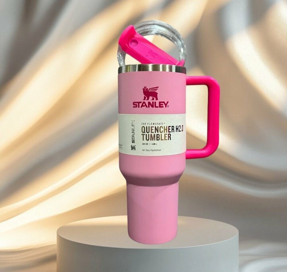 Термокружка из нержавеющей стали Stanley 1.18л Розовая нежность + колпачок для трубочки в подарок