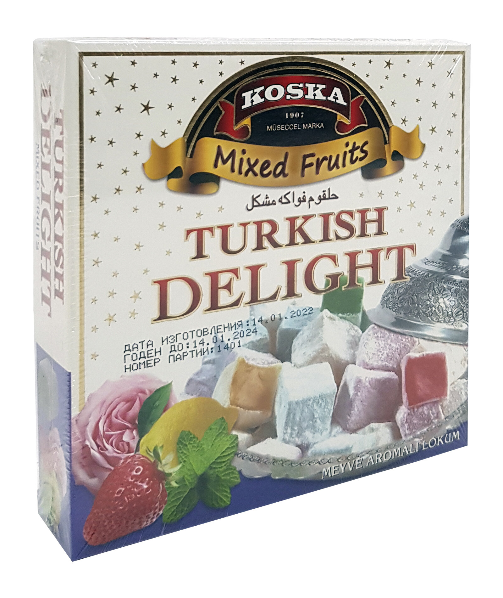 Рахат-лукум букет вкусов, "Koska", Mixed Fruits Lokum, 200гр. Турция.