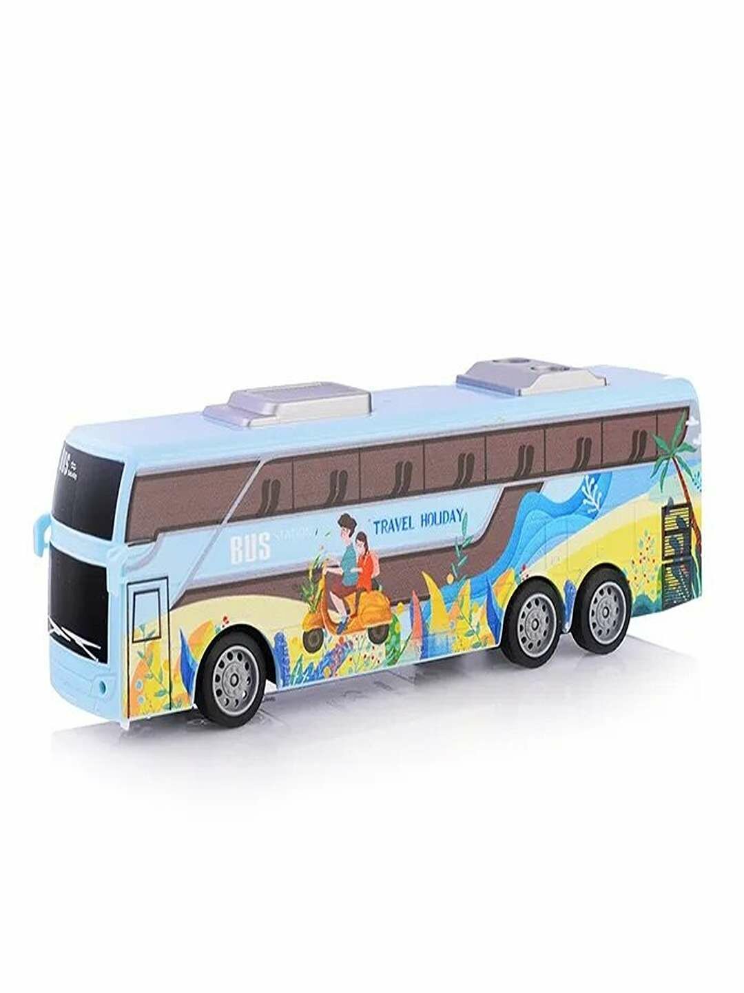 Игрушечный автобус-перевертыш, зеленый, трюковой, с подсветкой
