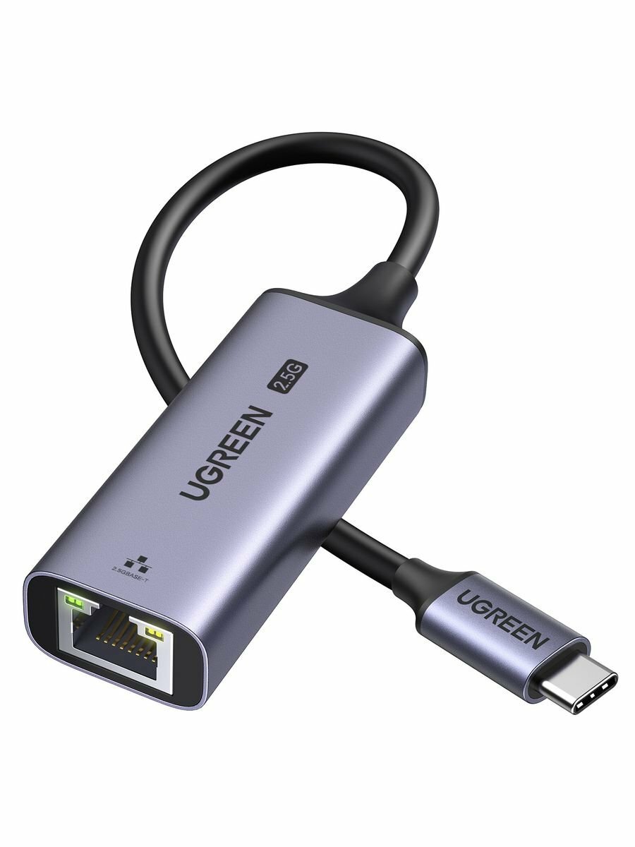 Сетевой адаптер UGREEN CM648 25052 USB-C to RJ45 2.5G Ethernet Adapter Gray