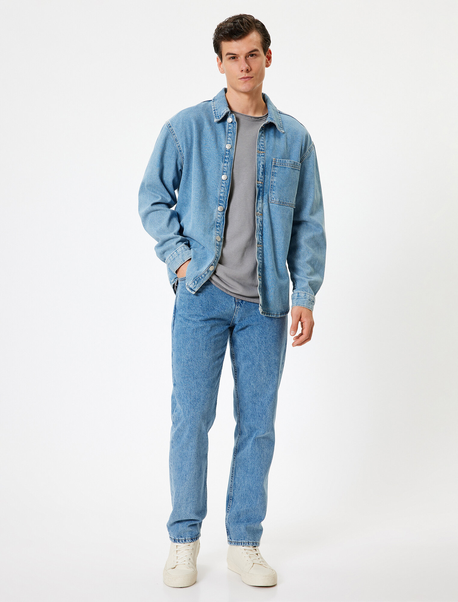 Джинсы KOTON, размер W34 L32 (рост 182 см), темно-синий — фото 1