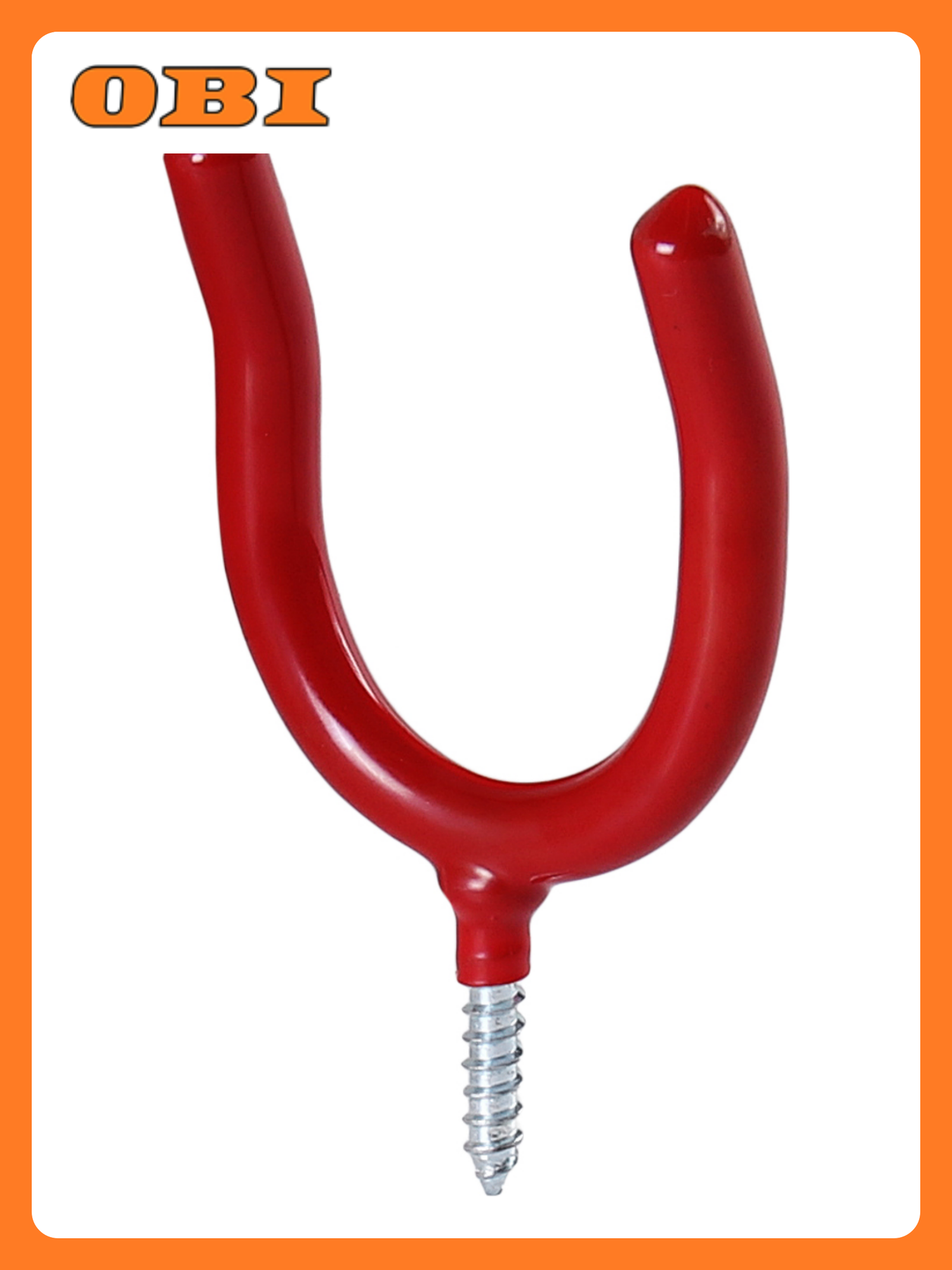 Крючок крепежный Larvij U-образный стальной красный 100 мм