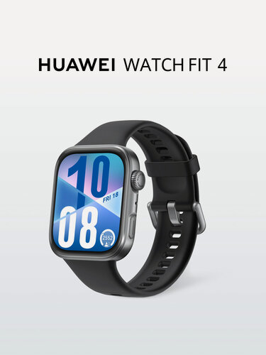 Изображение товара Смарт часы HUAWEI WATCH FIT 4 Чёрный, 43 мм, фторэластомеровый ремешок