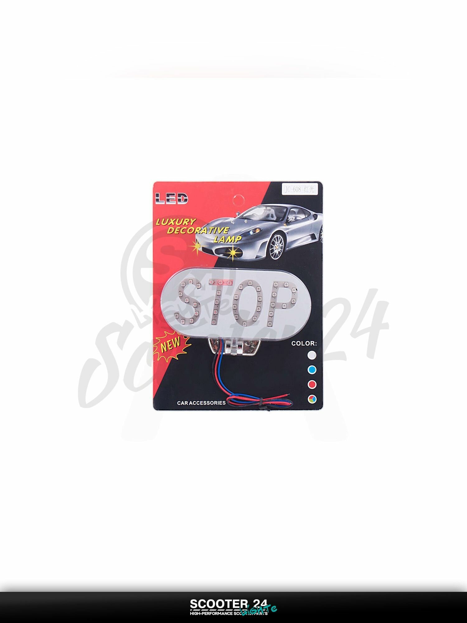 Стоп-сигнал диодный в сборе для скутера / мопеда и мотоцикла универсальный (белый, mod: JC-608) "JCAA"