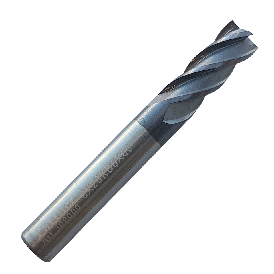 Фреза концевая твердосплавная универсальная до 45 НRC, 8X20XD8X60, 4-х перая, AlTiN, Partner 309080 (Серия 309)