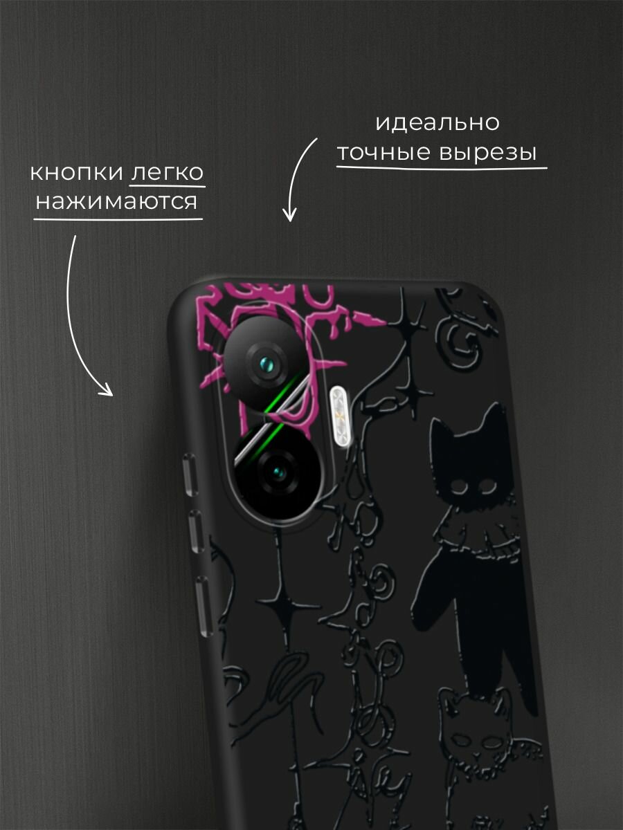Чехол на Poco F7 / Поко F7 с принтом Готические котики 2 — фото 1