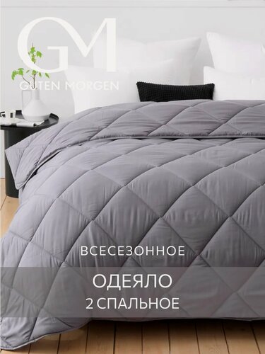Изображение товара Одеяло, 2 спальное, 172х205 см Guten Morgen, Холлофайбер, Микрофибра, Softt цвет: Графит