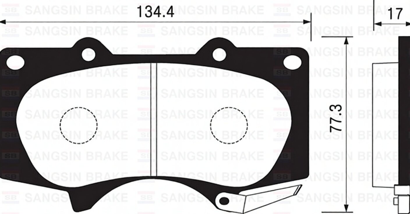 Колодки тормозные TOYOTA LC 120 4.0/3.0D/MITSUBISHI PAJERO 06 передние SP2033 Sangsin brake арт. SP2