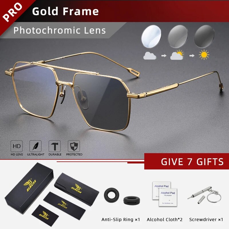 Мужские очки BLMUSA C1-Photochromic, фотохромные, +200