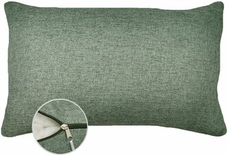 Подушка декоративная на диван кантри рогожка 35х55 серо-зеленый