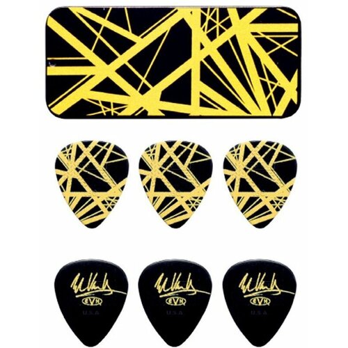 Сувенирный набор медиаторов в пенале, толщина 0.6 мм, Dunlop Eddie Van Halen VH II EVHPT04 Pick Tin dunlop evhp02 eddie van halen frankenstein red набор медиаторов