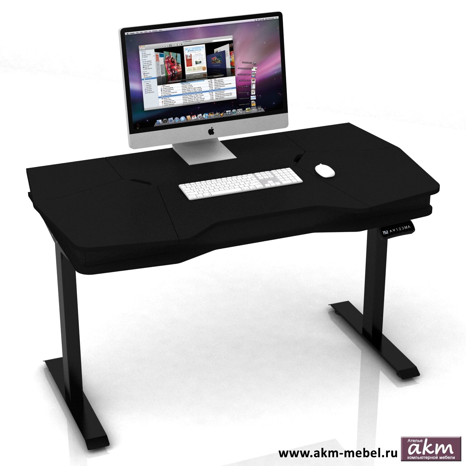 Геймерские игровые столы и кресла Регулируемый по высоте компьютерный стол с электроприводом DX ELECTRIC VEGAS чёрный