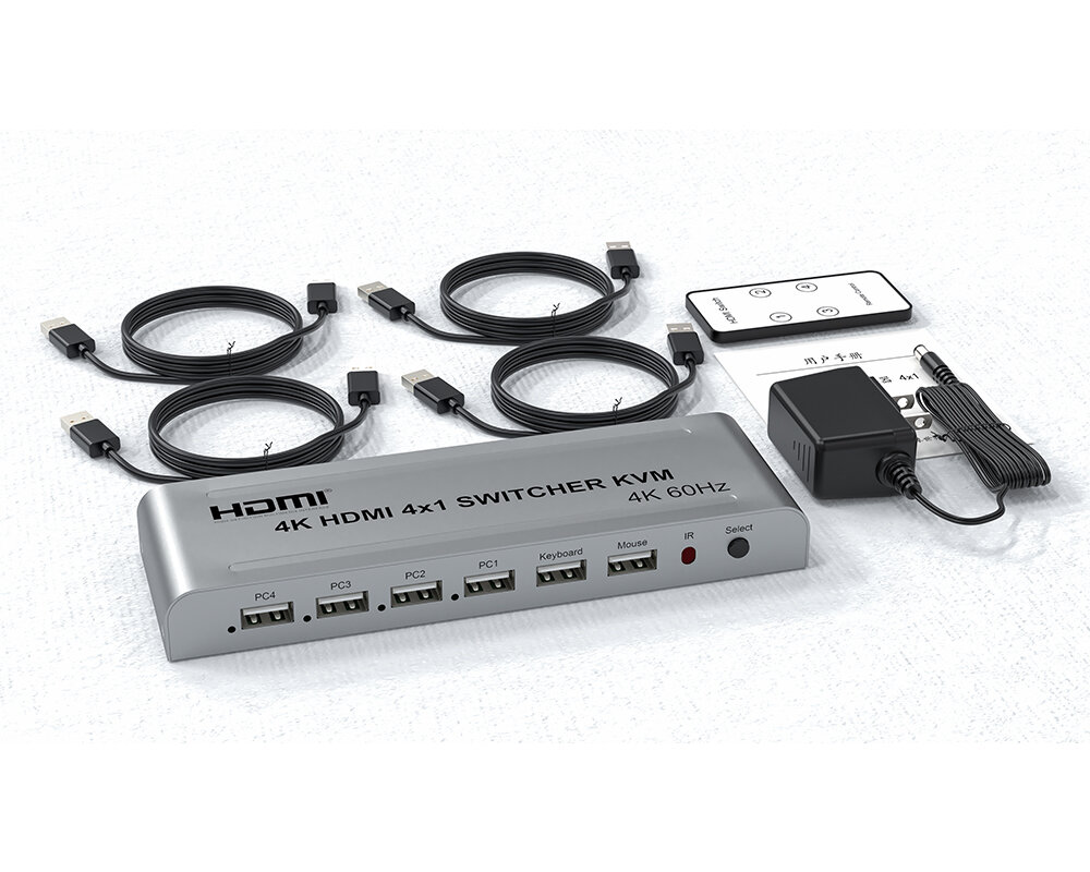 Переключатель HDMI V-2.0 4 входа 1 выход + KVM USB /VСonn/ — фото 2